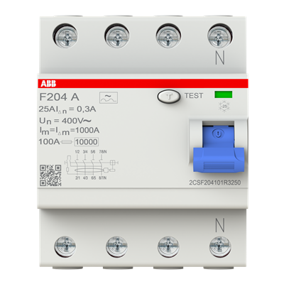 ABB F204A-25/0,3 FI-Schutzschalter Typ A 25 A 300 mA