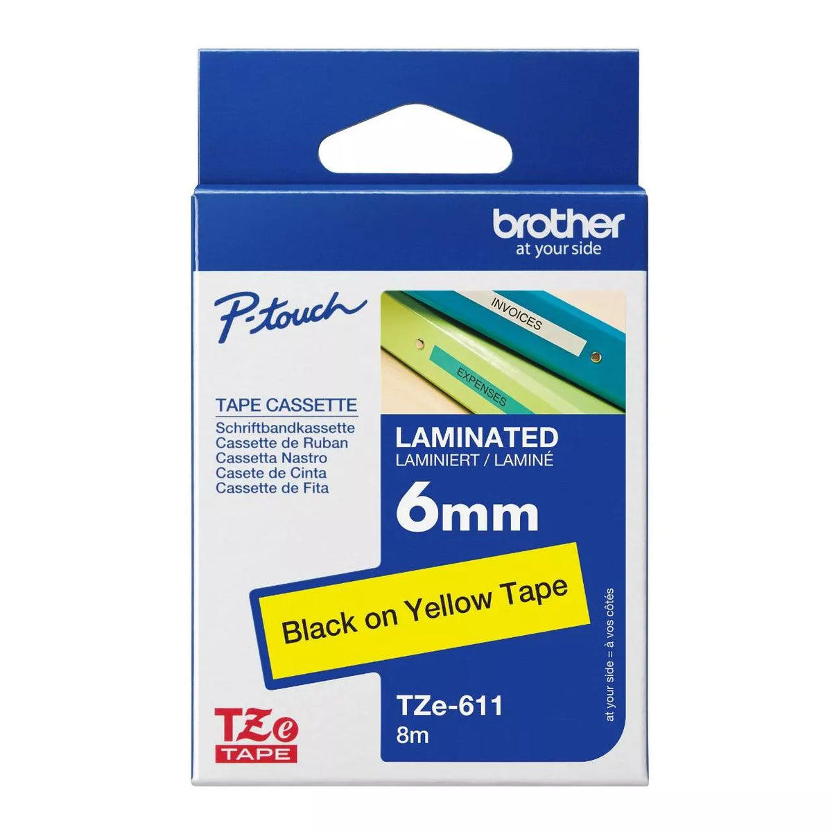 Brother Schriftbandkassette BF.gelb/DF.schwarz TZe-611
