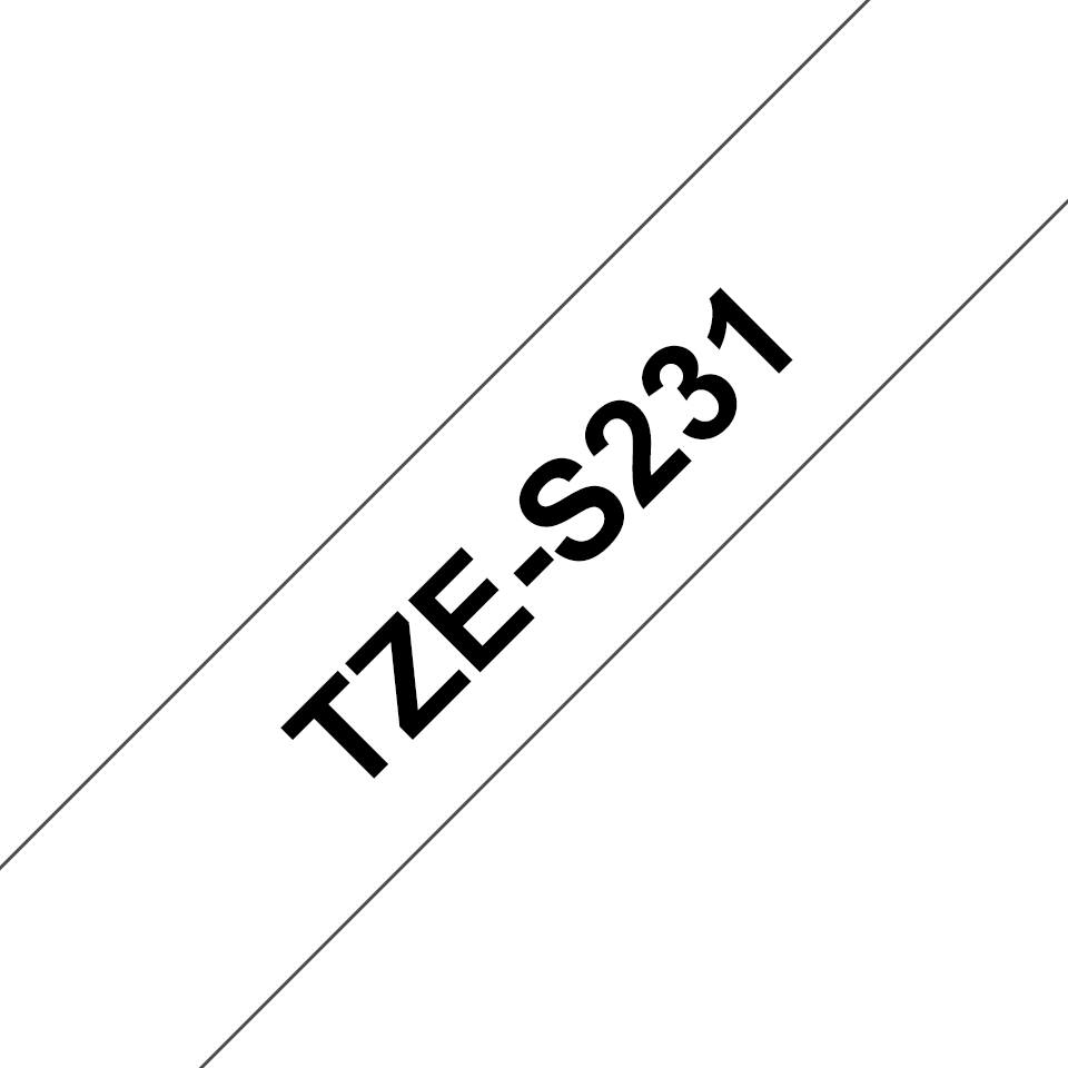 Brother Beschriftungsband weiß/schwarz 12 mm TZe-S231
