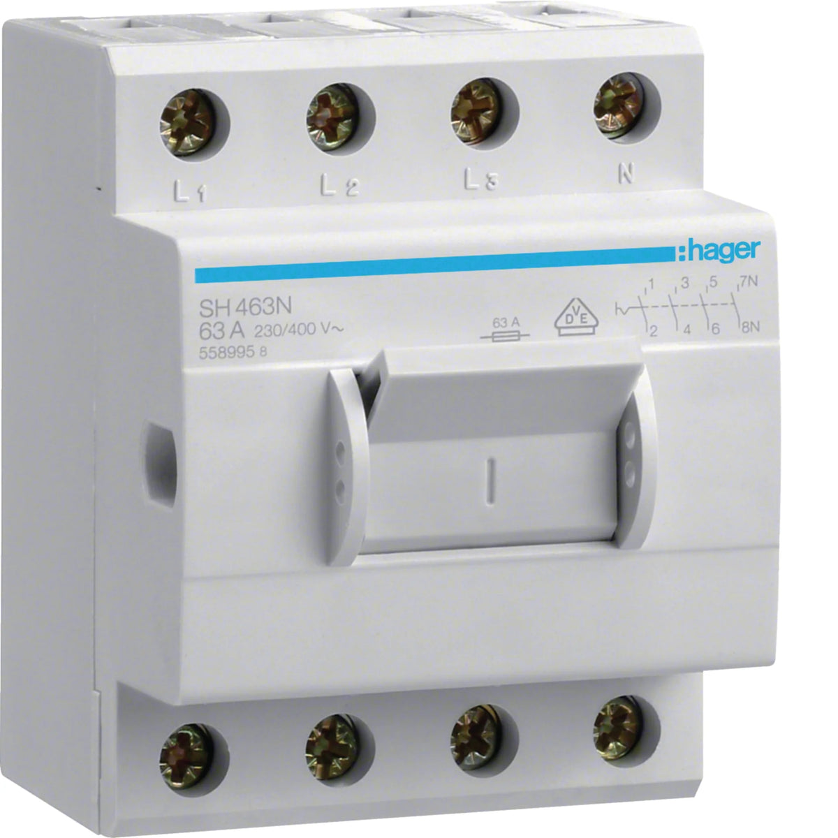 Hager SH463N Ausschalter 63 A 4-polig