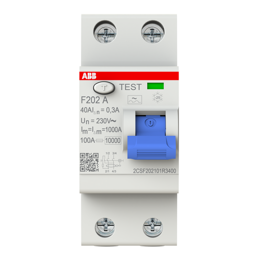 ABB F202A-40/0,3 FI-Schutzschalter Typ A 40 A, 2-polig, 300 mA