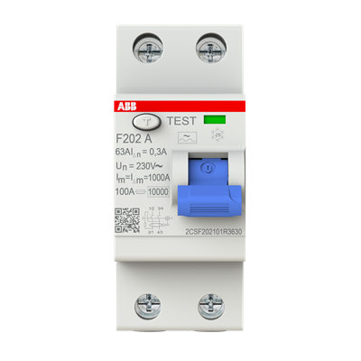 ABB F202A-63/0,3 FI-Schutzschalter Typ A 63 A 300 mA