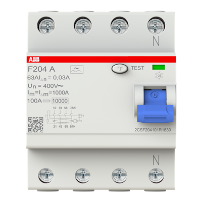 ABB F204A-63/0,03 FI-Schutzschalter Typ A 63 A 30 mA