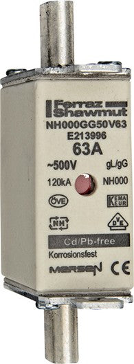 MERSEN NH-Sicherungseinsatz SF Gr.000 gG 63A/500VKM NH000GG50V63