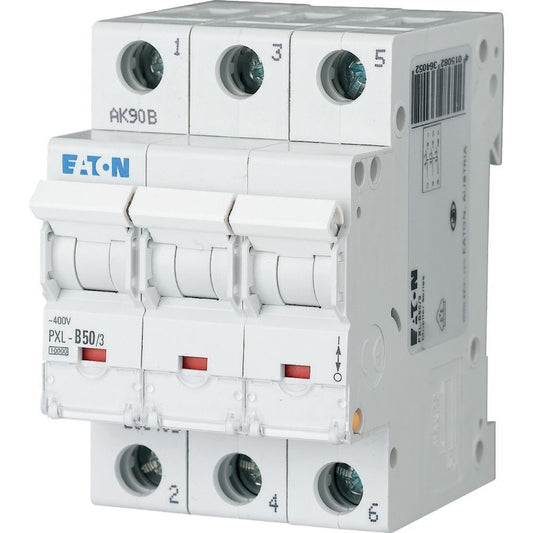 EATON LS-Schalter m.Beschrift. B 50A, 3p PXL-B50/3