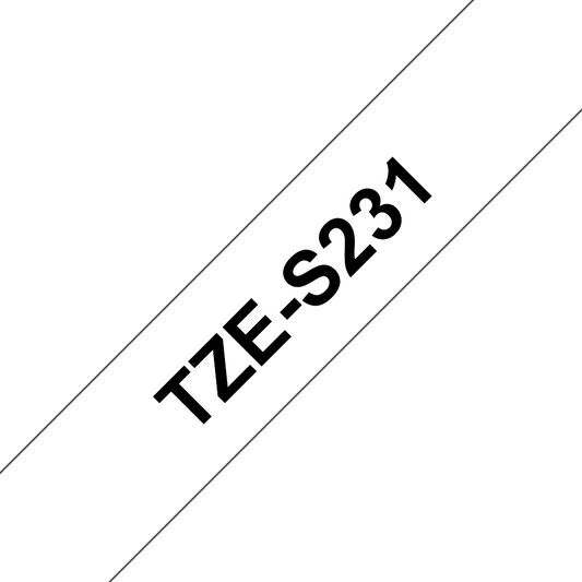 Brother Beschriftungsband weiß/schwarz 12 mm TZe-S231