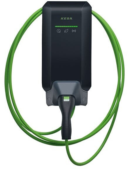 KEBA KeContact P40 11 kW in Schwarz mit 6 m Typ-2-Ladekabel