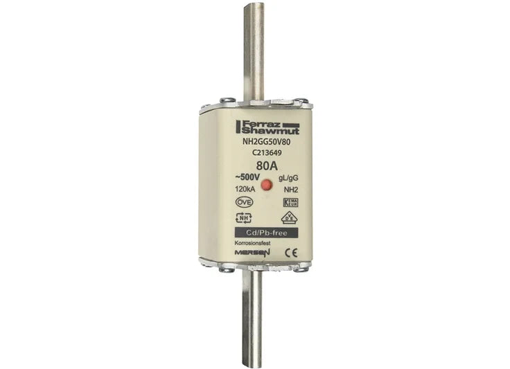 MERSEN NH-Sicherungseinsatz NH2 gG 80 A, 500 V – NH2GG50V80 – Herstellerabbildung