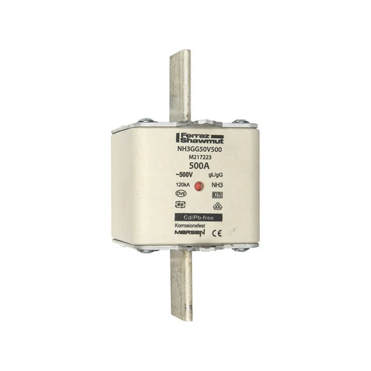 MERSEN NH-Sicherungseinsatz NH3 gG 500 A, 500 V – NH3GG50V500 – Herstellerabbildung